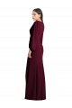 Affordable Long Puff Sleeve V-Neck Trumpet Maxi Prom Dress Canada