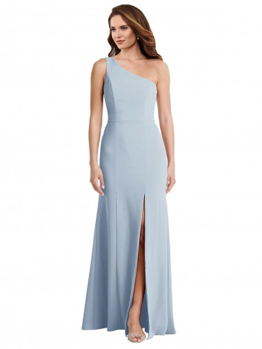 Affordable Bold One Shoulder Trumpet Maxi Crepe Prom Dress Canada