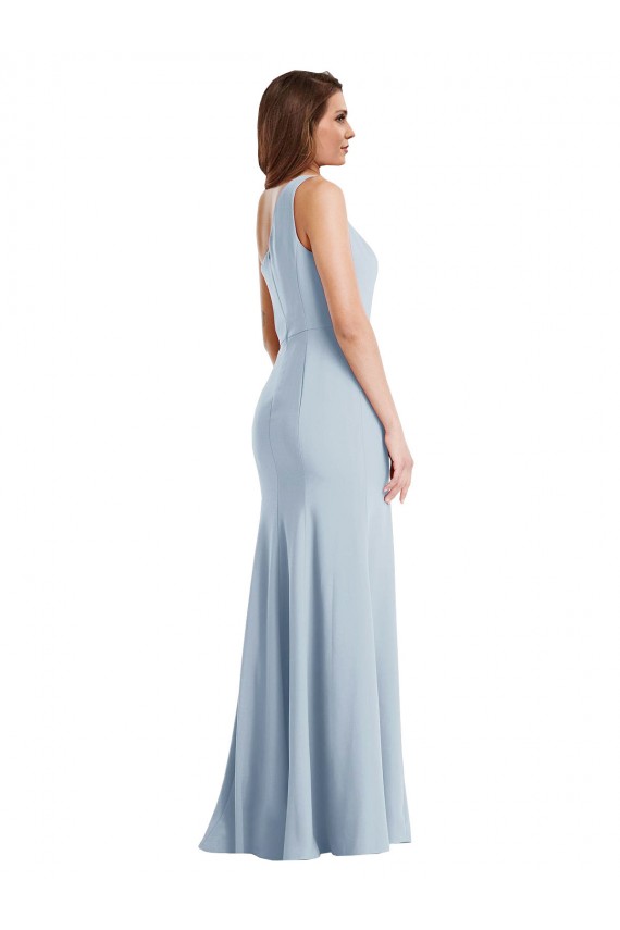 Affordable Bold One Shoulder Trumpet Maxi Crepe Prom Dress Canada