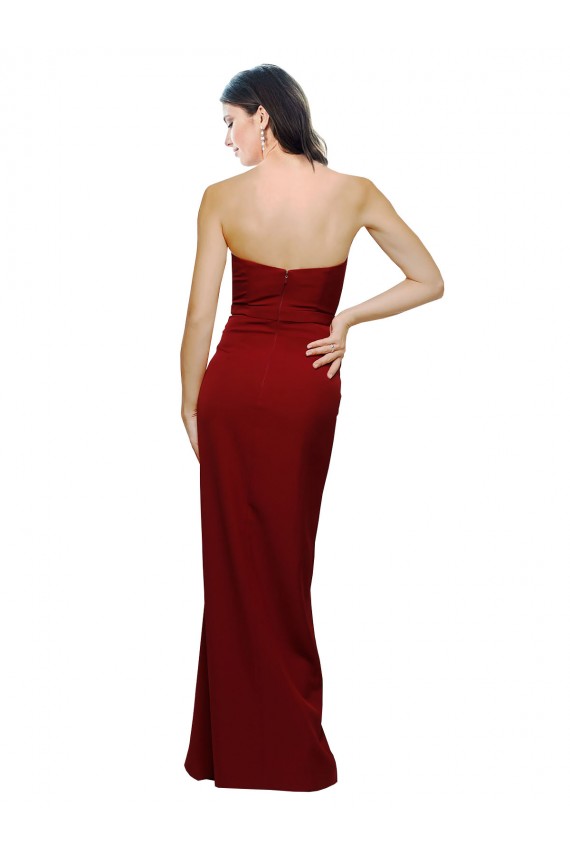 Affordable Straight Pencil Skirt Long Sweetheart Crepe Prom Dress with High Side Split Canada