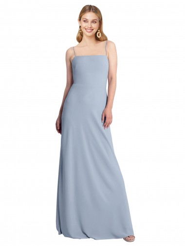Affordable Straight Neckline Crepe Slip Prom Dress with Strappy Back Canada