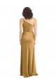 Affordable One Shoulder Long Floor Length Stretch Satin Slip Prom Dress Canada