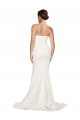 Affordable Strapless Cowl Neck Sweep Train Stretch Satin Prom Dress Canada