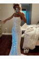 Affordable Long Spaghetti Straps Sleeveless Sweep Train Velvet Sequin Prom Dress Canada