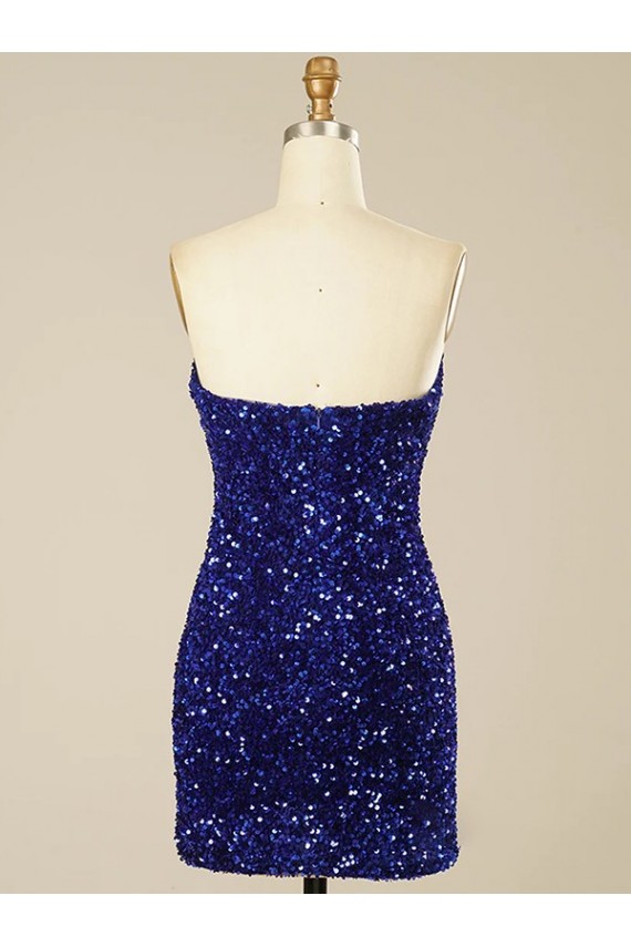 Affordable Short Sweetheart Velvet Sequin Prom Dress Canada