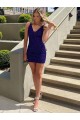 Affordable Short V-Neck Sleeveless Velvet Sequin Prom Dress Canada