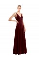 Affordable Faux Wrap V-Neck Sleek Long Velvet Prom Dress Canada