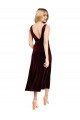 Affordable Daring Plunging V-Neckline Short Midi Length Velvet Cocktail Prom Dress / Homecoming Dress Canada