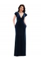 Affordable Flutter Sleeve Wrap Bodice Velvet Maxi Prom Dress with Pockets Canada